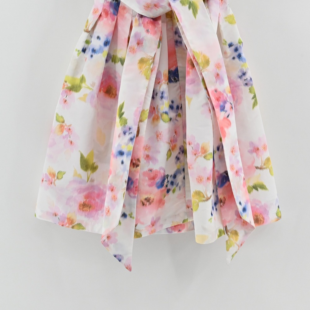Sara‎ Campbell Floral Fit Flare Dress Womens Size 6 White Pink Watercolor Garden - Picture 10 of 13